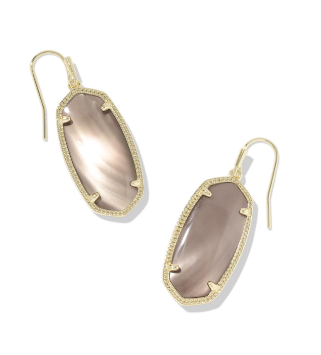 Elle Drop Earrings Gold Taupe MOP