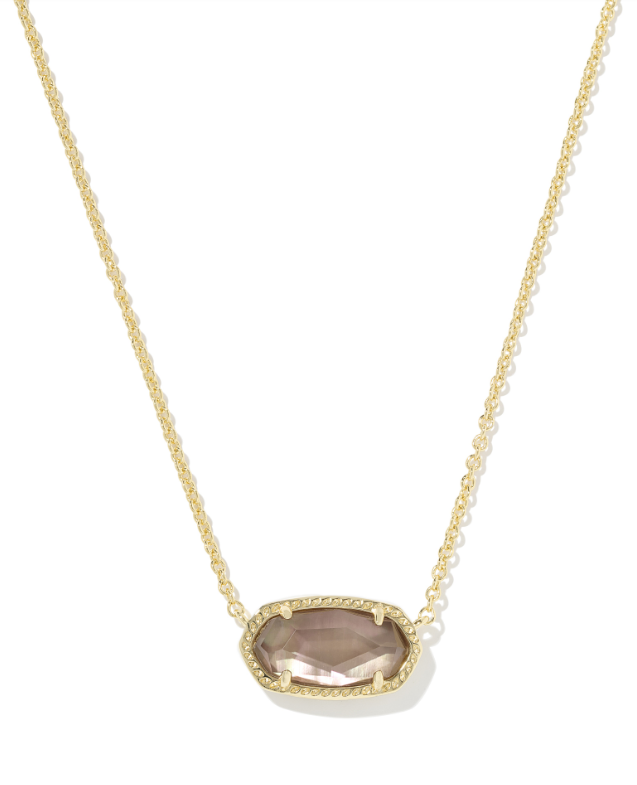 Elisa Pendant Necklace Gold Taupe MOP
