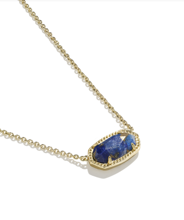Elisa Pendant Necklace Gold Bronze Veined Lapis