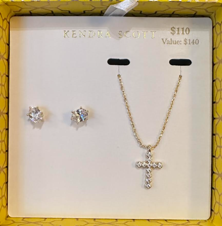 Cross Crystal &amp; Cailin Crystal Gift Set Gold
