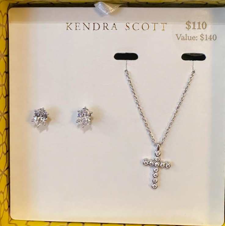 Cross Crystal &amp; Cailin Crystal Gift Set Silver