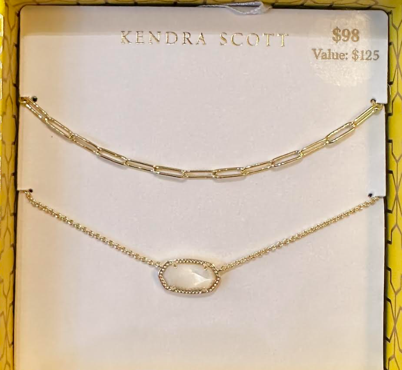 Elisa &amp; Courtney Necklace Gift Set Gold Ivory MOP