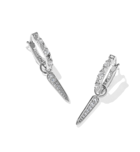 Fate Charm Huggie Earrings Silver
