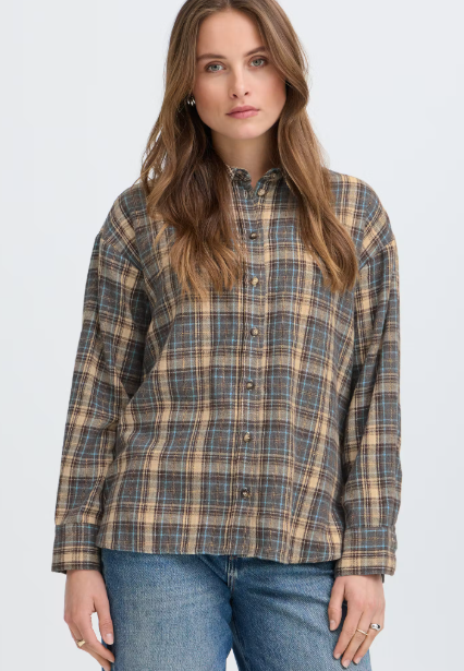 Byfabrice Button-Up- Grey/Brown