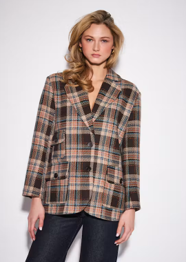 Walter Plaid Blazer- Saddle Tartan