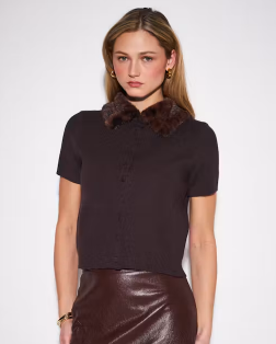 Hanson Collared Top- Lavish Leopard