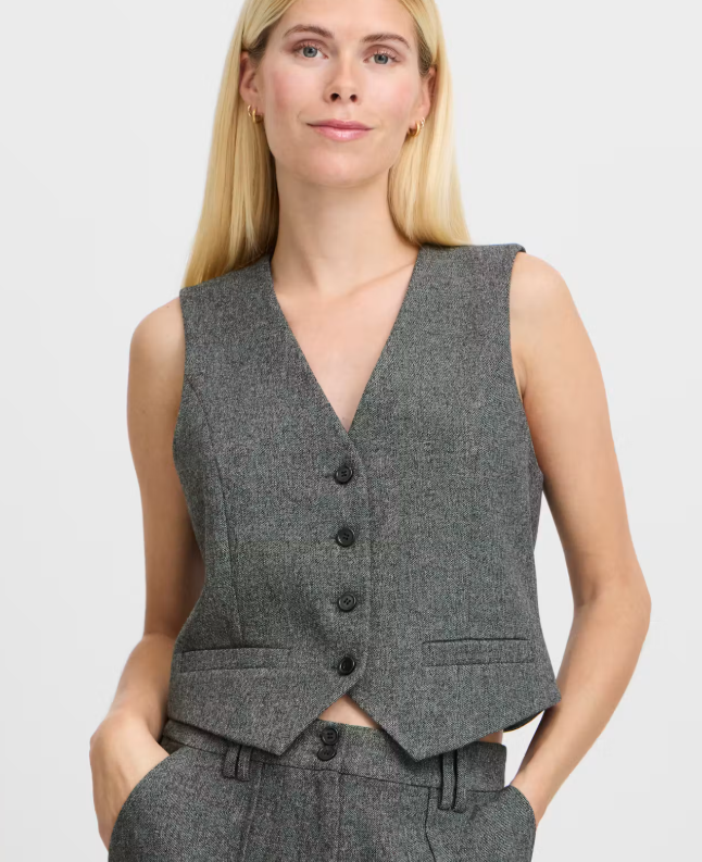 ByEtona Waistcoat- Mid Grey Melange