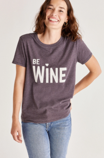 Easy Be Wine Tee- Shadow - Xs