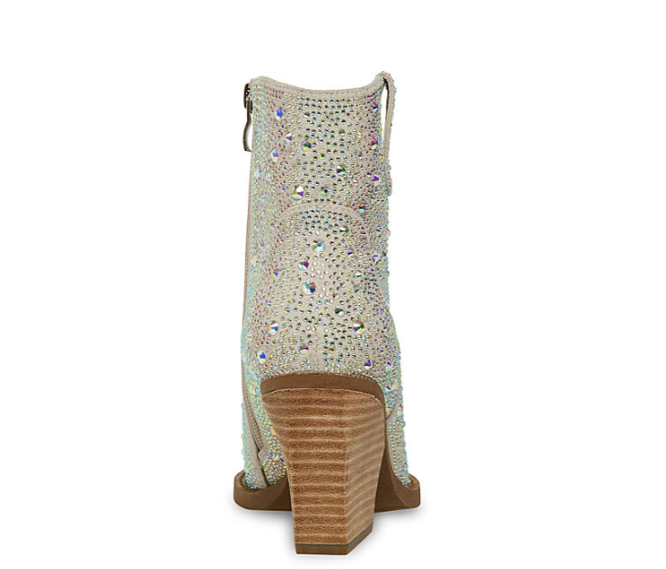 Jolene Rhinstone Bootie - Wht Multi - 6.5