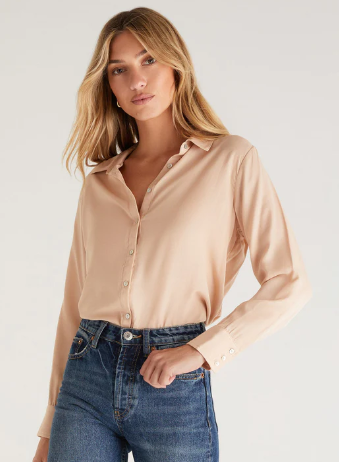 Camille Cupro Top- Champagne