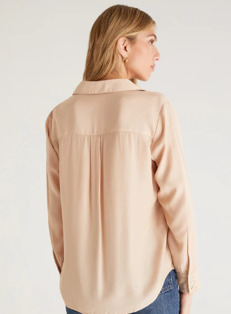 Camille Cupro Top- Champagne