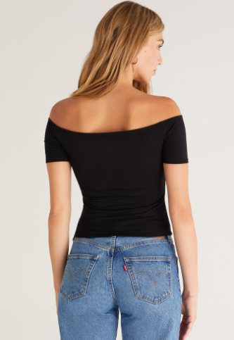 Beth Off Shoulder Top - Black - Med