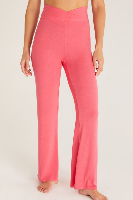 Crossover Rib Pant - Watermelon