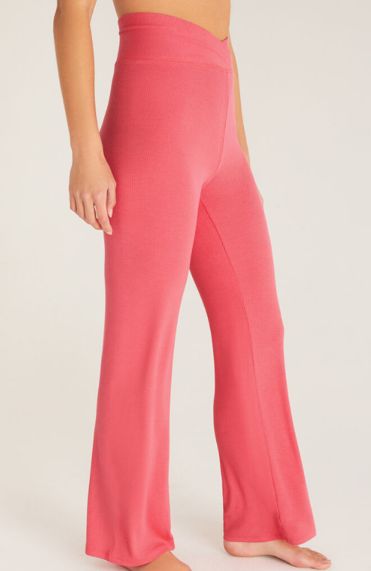 Crossover Rib Pant - Watermelon - Xs