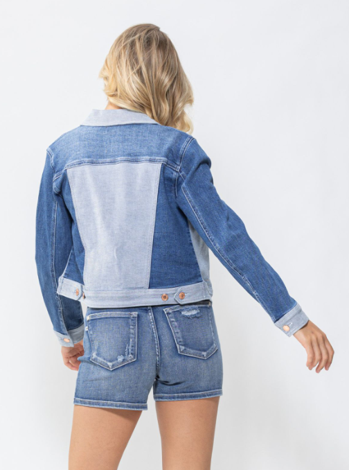 Color Block Demin Jacket