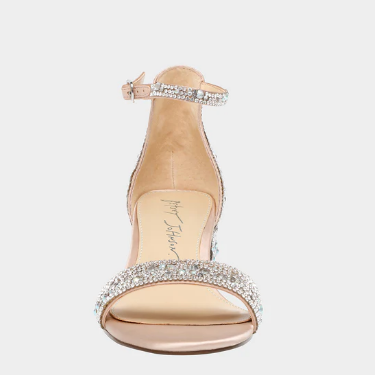 Mari Crystal Ankle Strap Heel - Champagne - 6