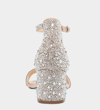 Mari Crystal Ankle Strap Heel - Champagne - 6