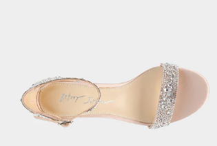 Mari Crystal Ankle Strap Heel - Champagne - 6