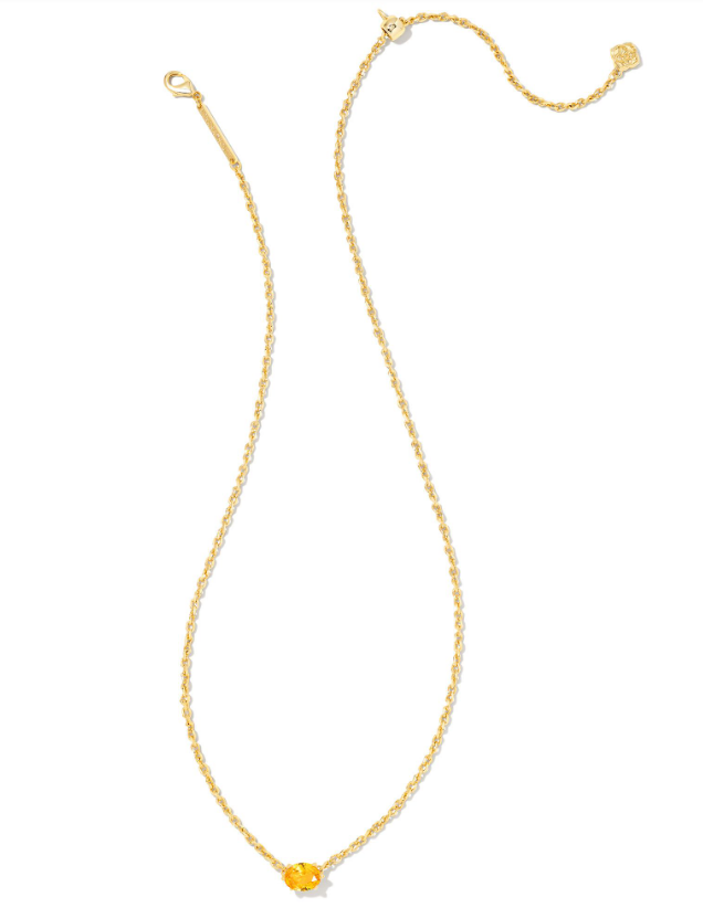 CAILIN CRYSTAL PENDANT NECKLACE GOLD GOLDEN YELLOW CRYSTAL