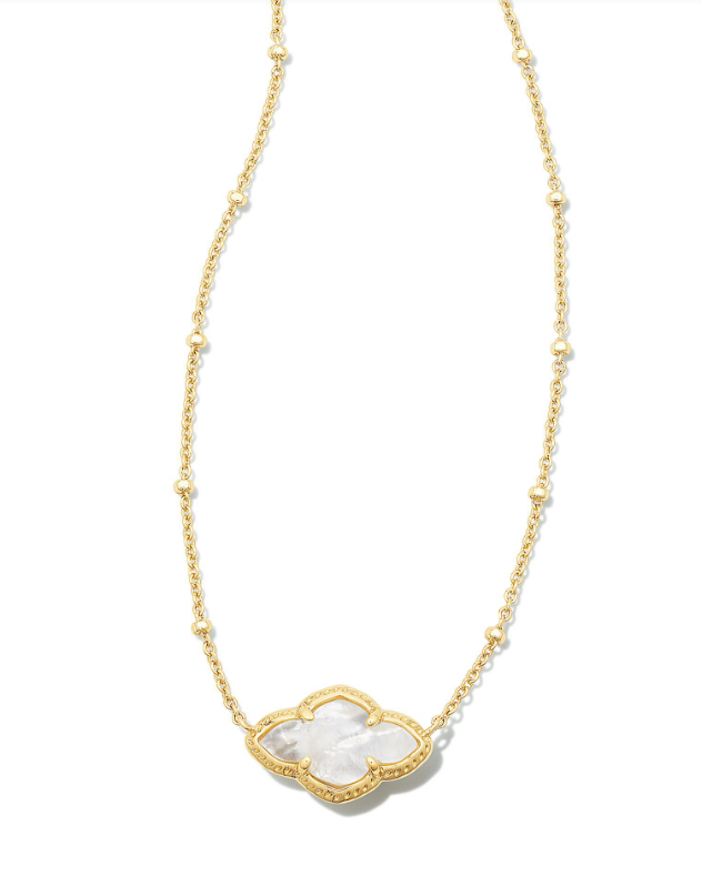 ABBIE PENDANT NECKLACE GOLD IVORY MOTHER OF PEARL