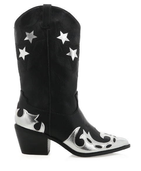 Nico Statement Metallic Boot - Blk/Sil - 7