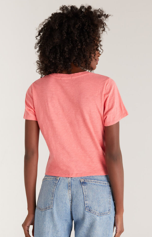 Twist of Fate Slub Top - Papaya Glow - Lg