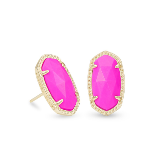 ELLIE STUD EARRINGS GOLD MAGENTA