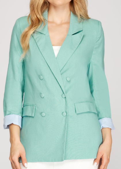 Bradshaw Linen Blazer - Seafoam