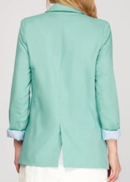 Bradshaw Linen Blazer - Seafoam