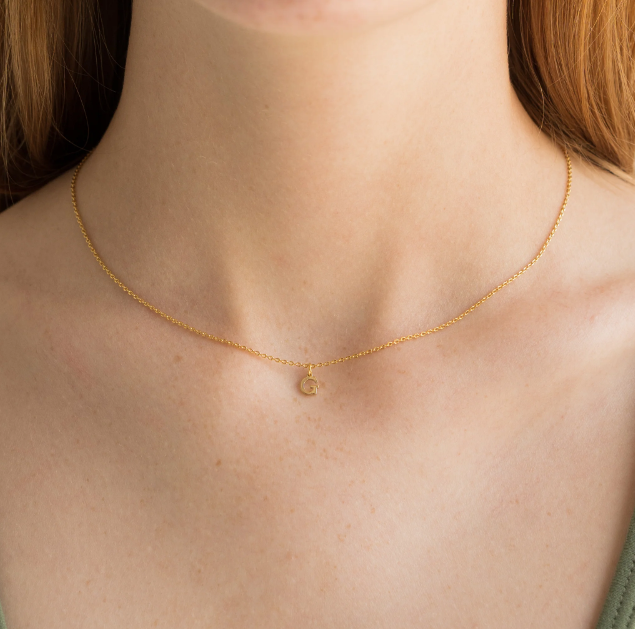 DAINTY LOVE INITIAL NECKLACE- GOLD - D