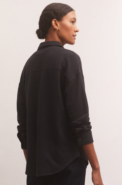 WFH Modal Shirt Jacket - Black