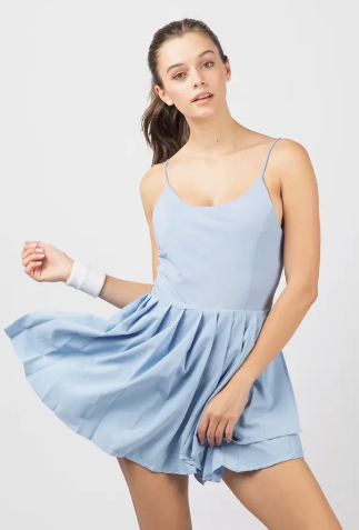 Serena Pleated Cami Dress - Blue - Med