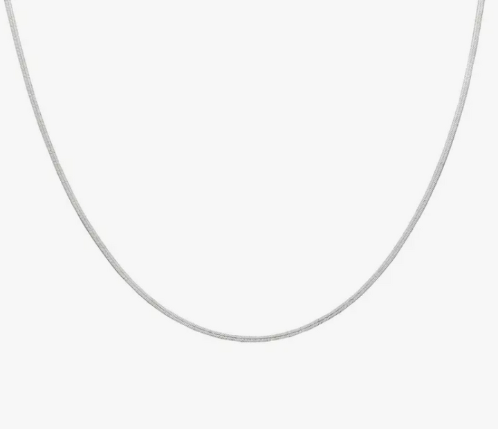 Dainty Herringbone Necklace Silver