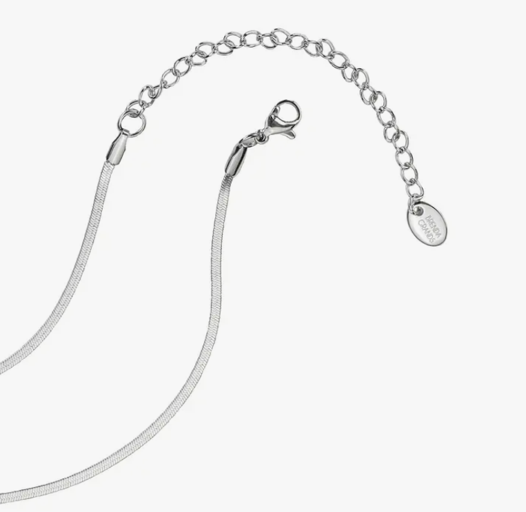 Dainty Herringbone Necklace Silver