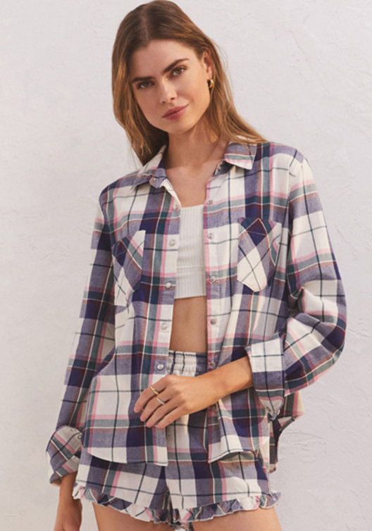 Countryside Plaid Shirt - Bone - Sm