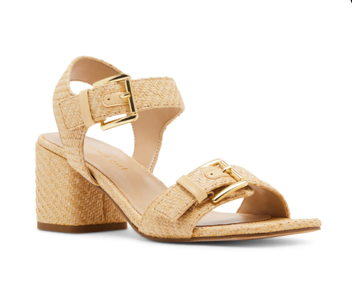 Alma Raffia Block Heel - Natural - 7