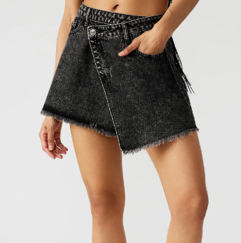 Kyla Asymmetrical Skirt - Blk - 0