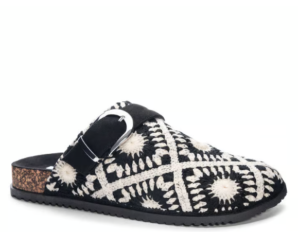 Bunches Crochet Clog - Blk/Wht - 6