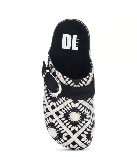 Bunches Crochet Clog - Blk/Wht - 8
