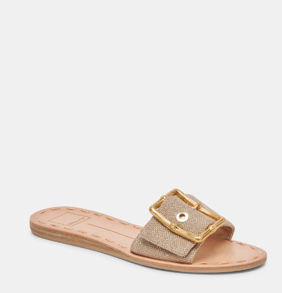 Dasa Slide Sandal - L. Gold Raffia