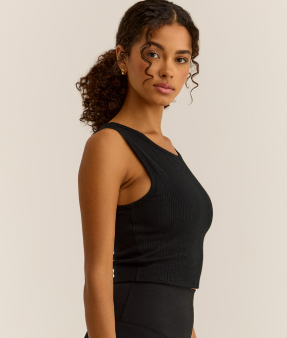 Count Me In Rib Tank- Black