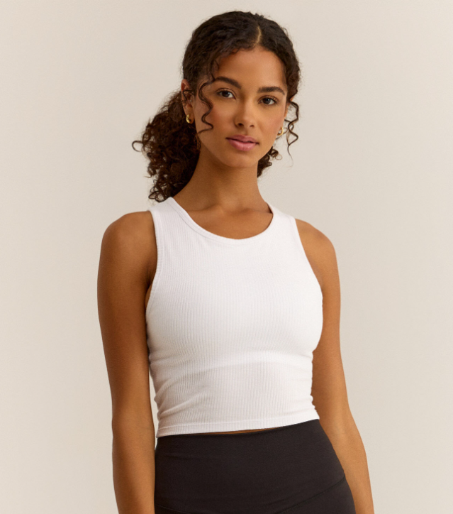 Count Me In Rib Tank- White - M