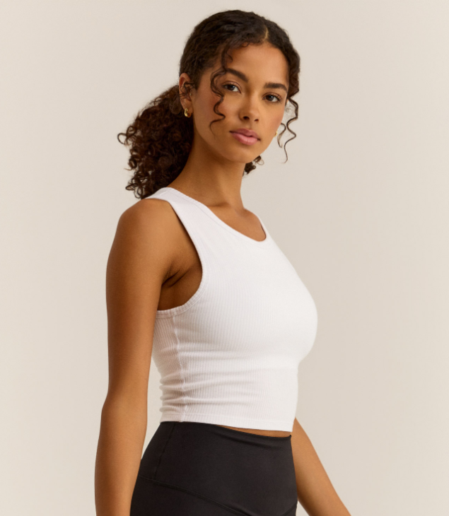 Count Me In Rib Tank- White - Xs
