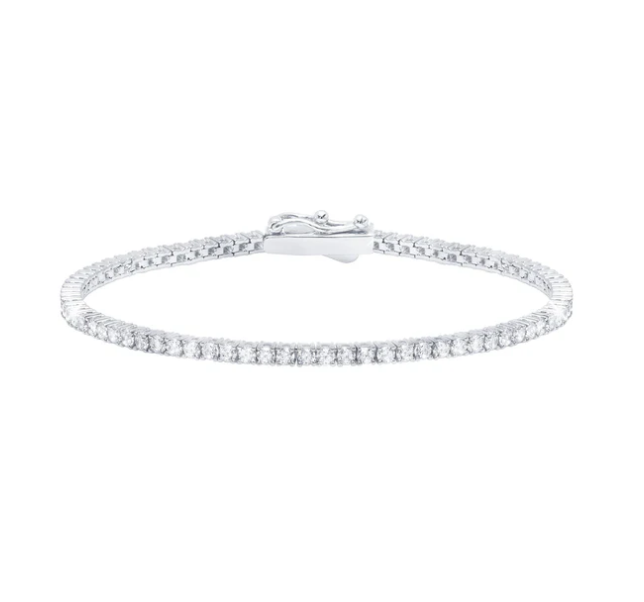 Brilliant Round Cut 2mm Tennis Anklet Pure Platinum