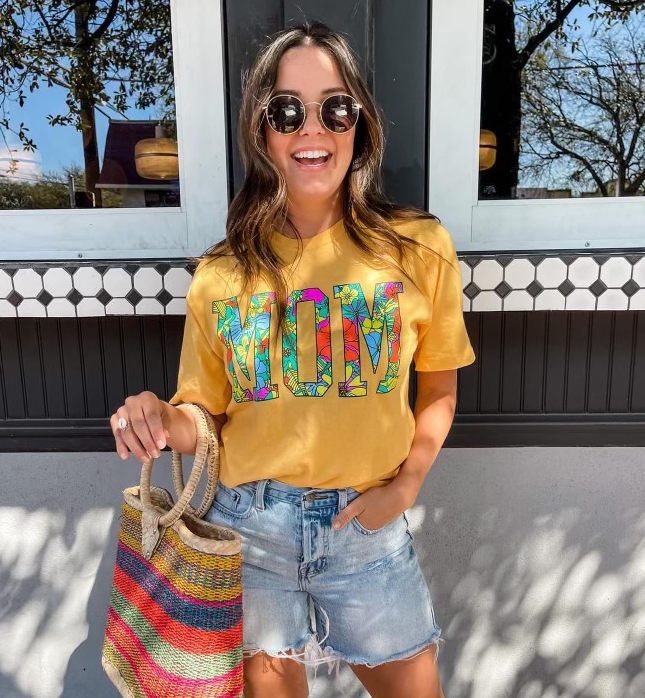 Floral Mom Tee- Citrus