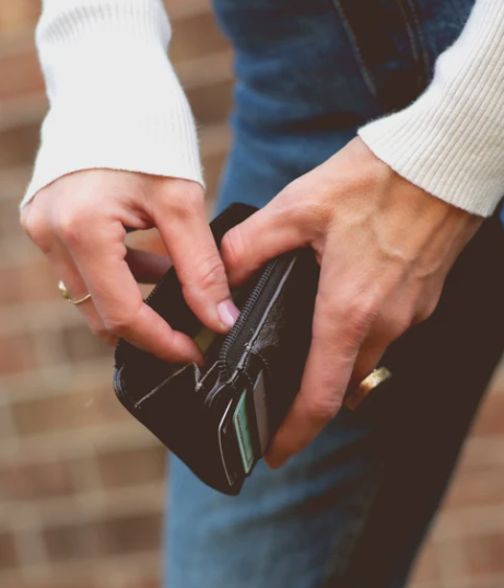 Carrie Card Leather Wallet Black Lux