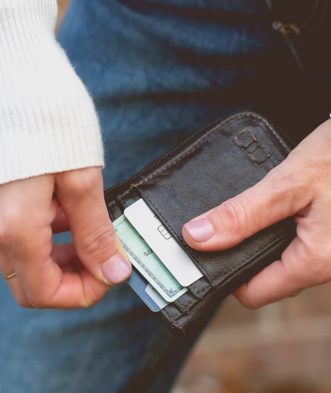 Carrie Card Leather Wallet Black Lux