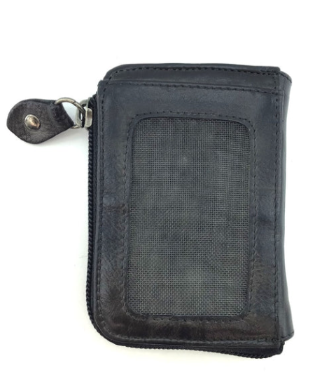 Carrie Card Leather Wallet Black Lux