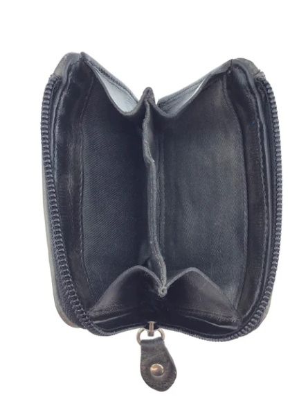 Carrie Card Leather Wallet Black Lux