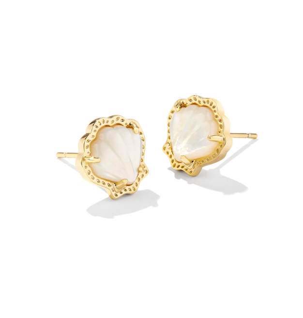 Brynne Shell Stud Ear Gold Ivory Mop